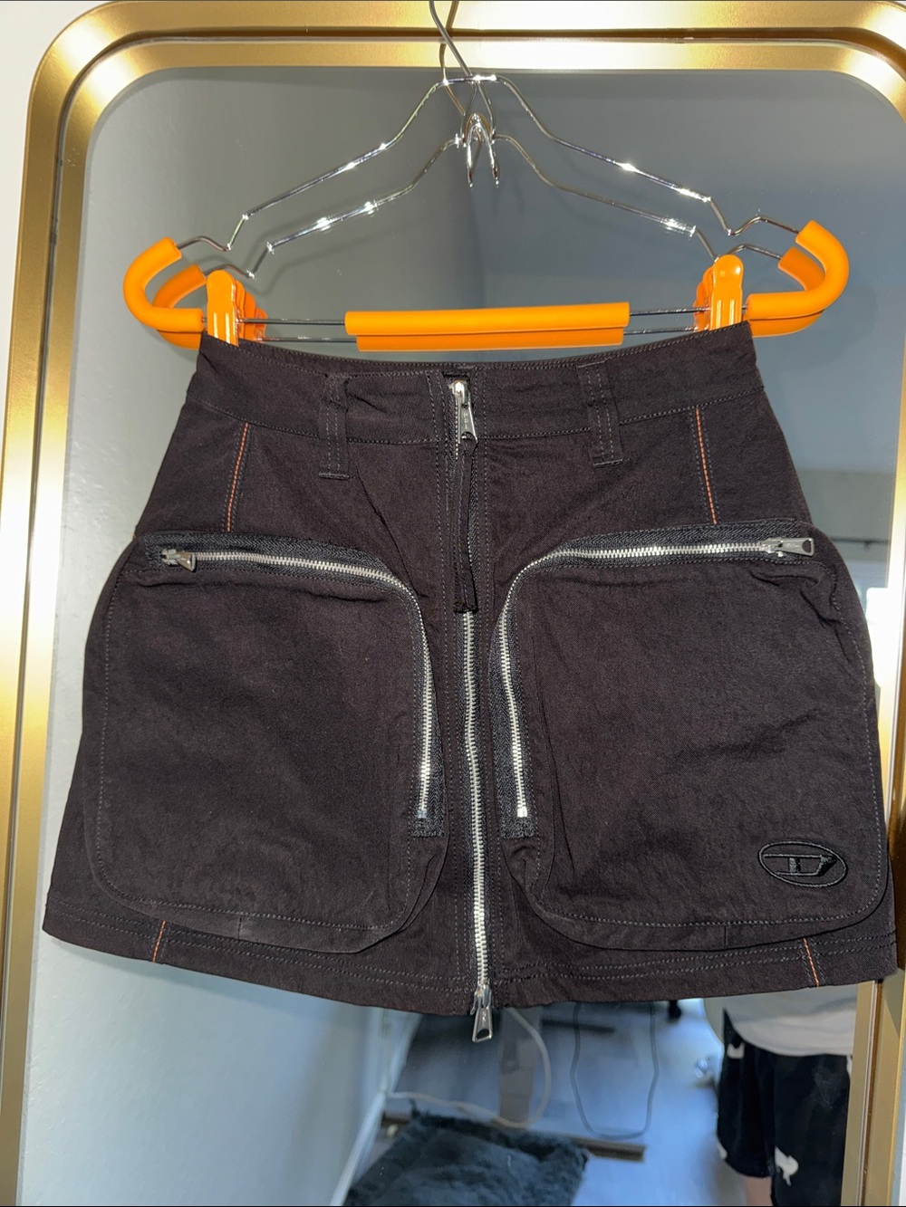 Diesel Black Skirt with Prominent Logo Label